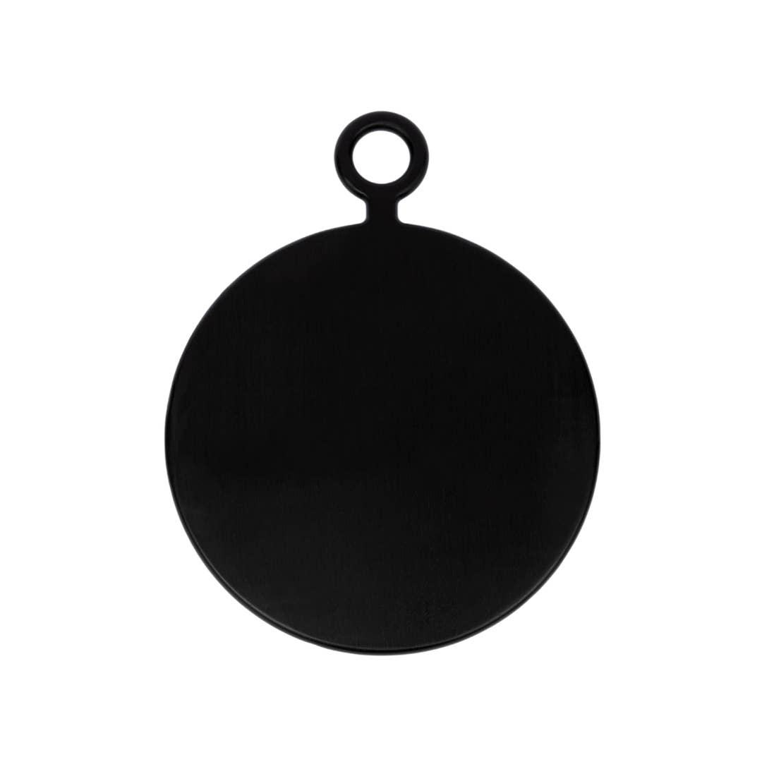 Round Cheese Board with Handle - Black Charcuterie Board