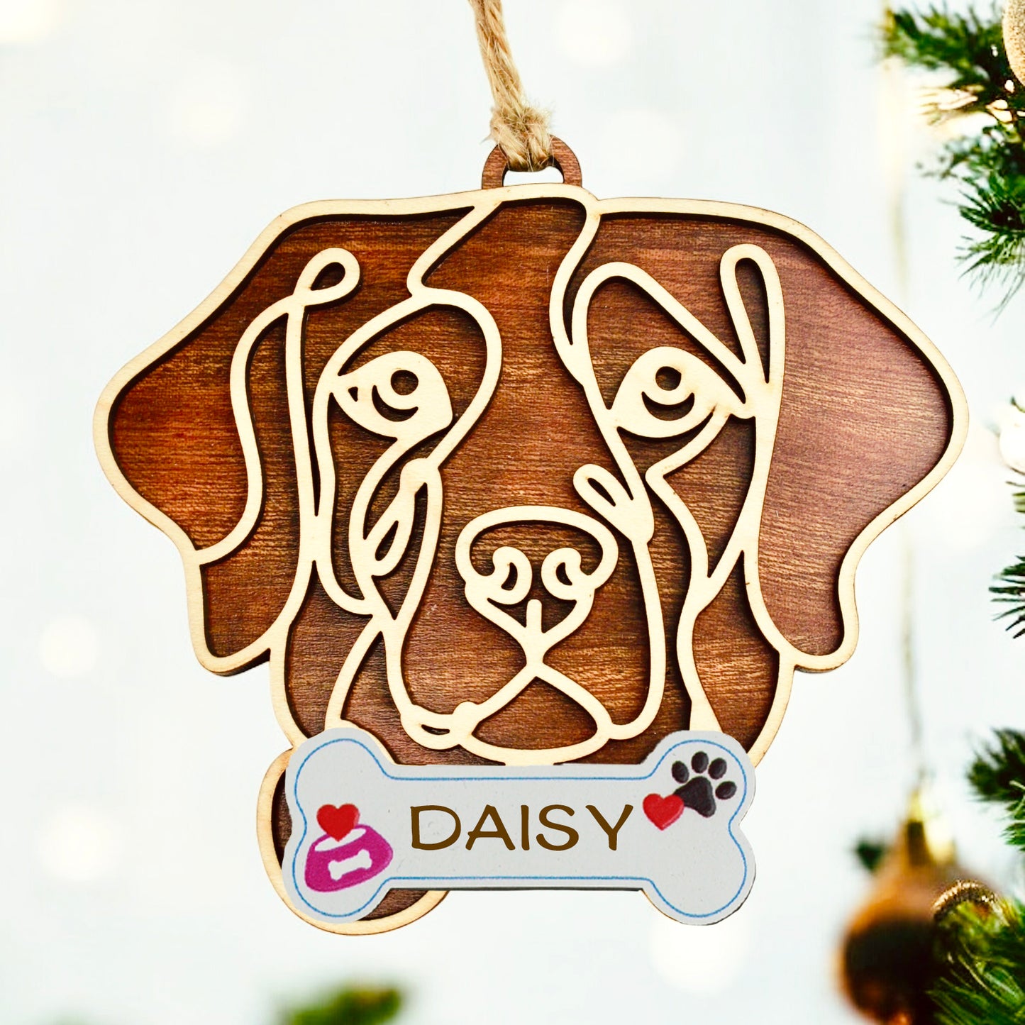 Personalized Dog Breed Ornament - Custom Dog Name