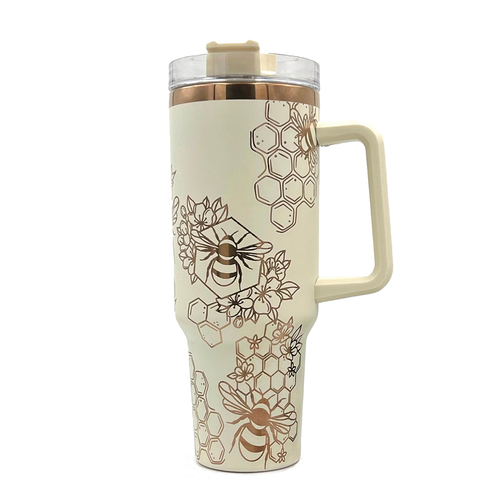 Heart Doodles Laser Engraved 40oz Tumbler