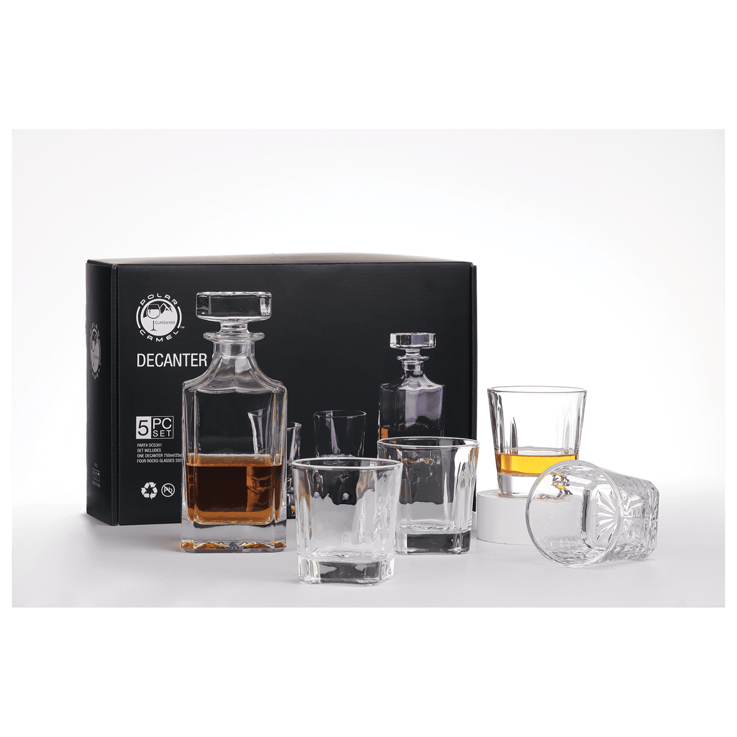 Custom Engraved Whiskey Decanter and Glass Set