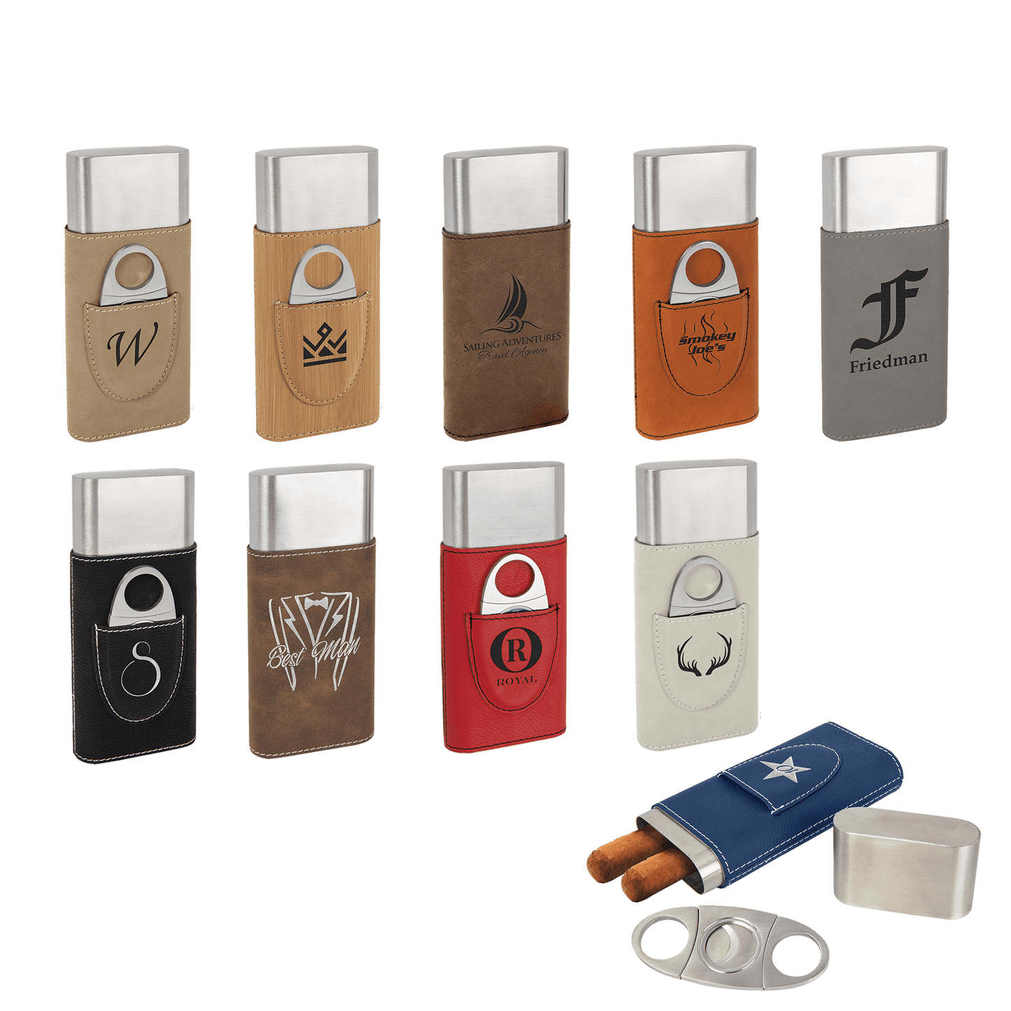 Personalized Cigar Case with Cutter