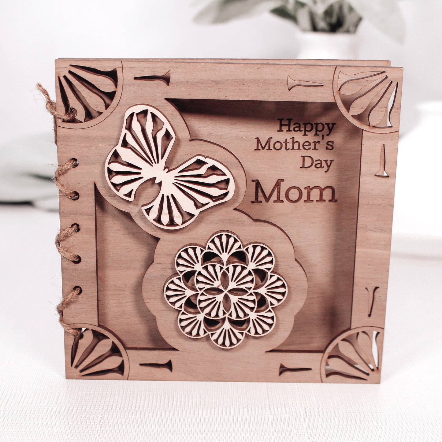 Wooden Personalized Mother's Day Card