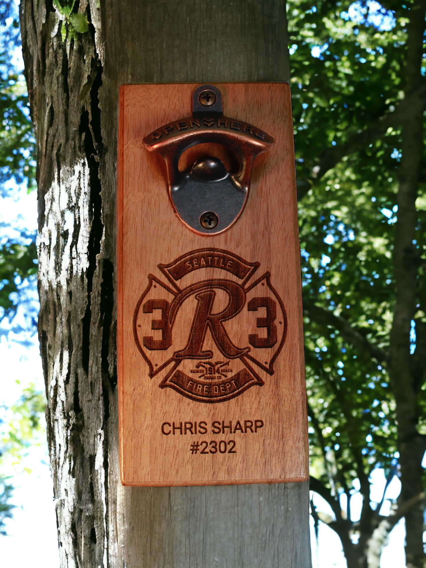 Engraved Hardwood Bottle Opener
