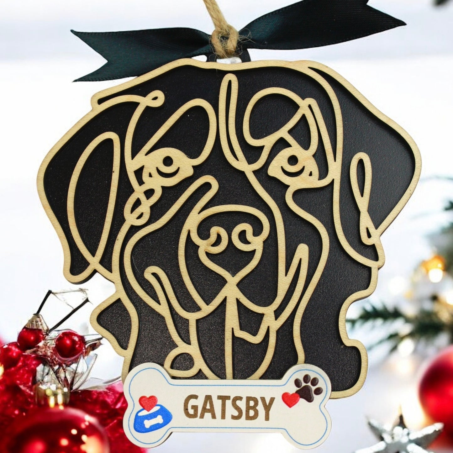 Personalized Dog Breed Ornament - Custom Dog Name