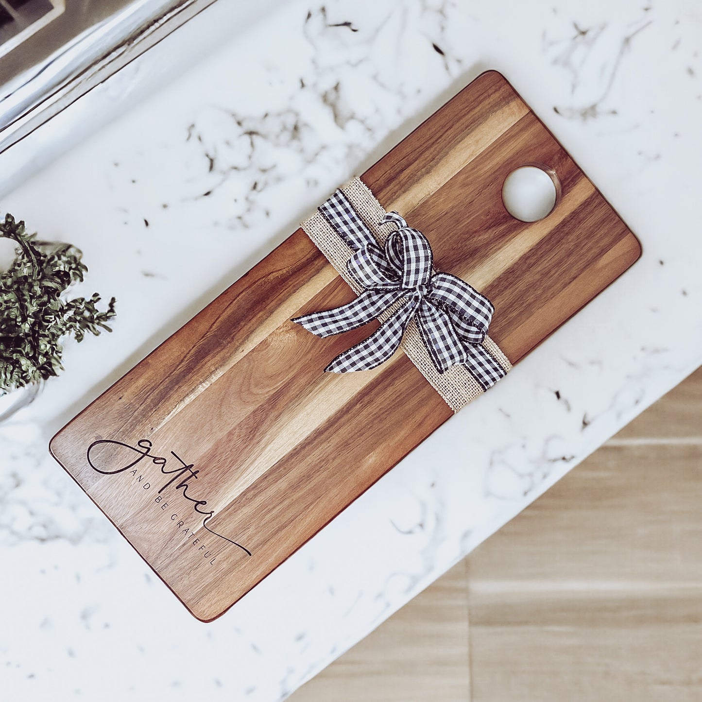 Engraved Long Acacia Serving/ Charcuterie Board