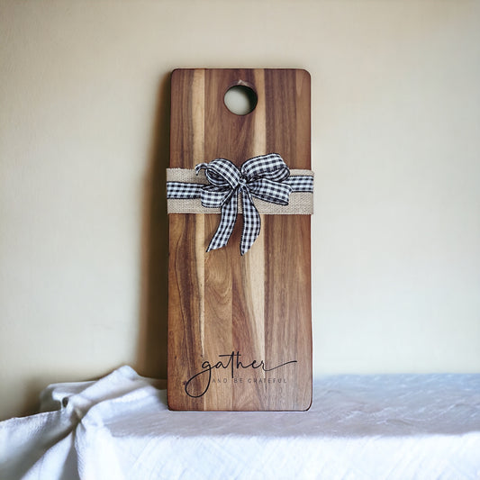 Engraved Long Acacia Serving/ Charcuterie Board