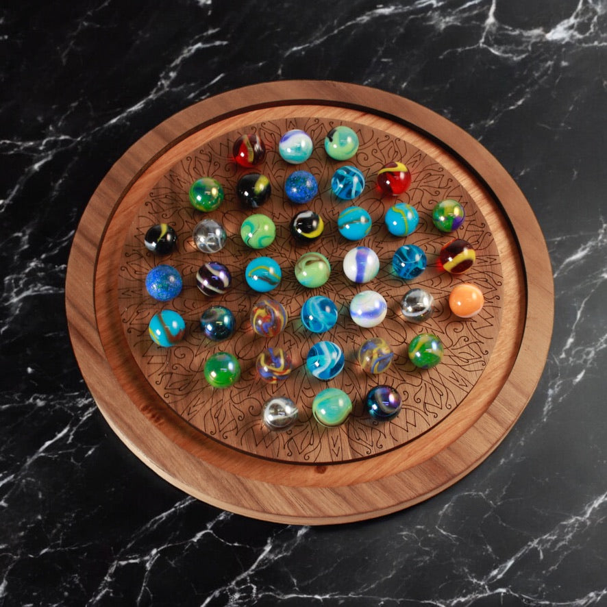 Heirloom-quality wooden solitaire board handcrafted in Renton, WA.