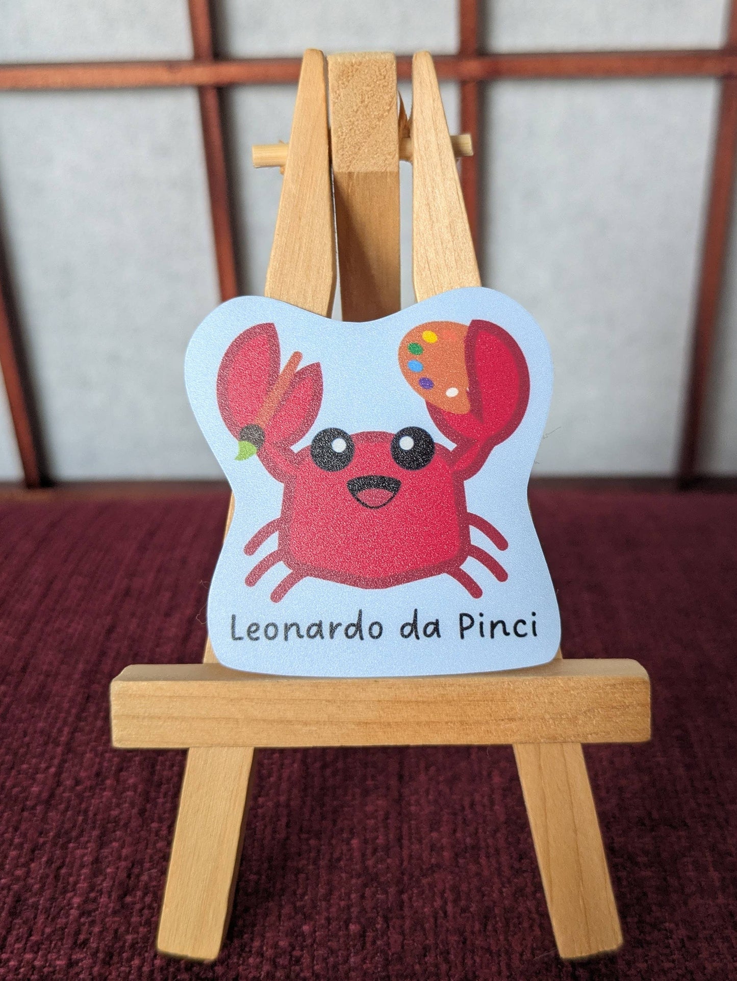 Leonardo da Pinci art crab vinyl waterproof sticker