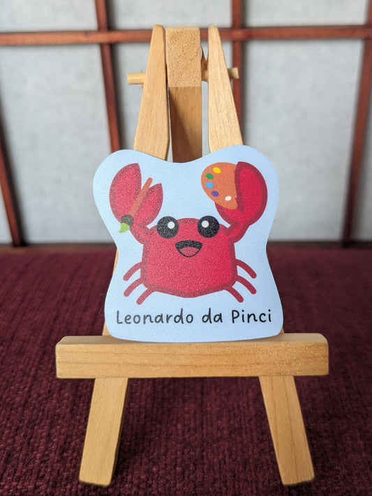 Leonardo da Pinci art crab vinyl waterproof sticker