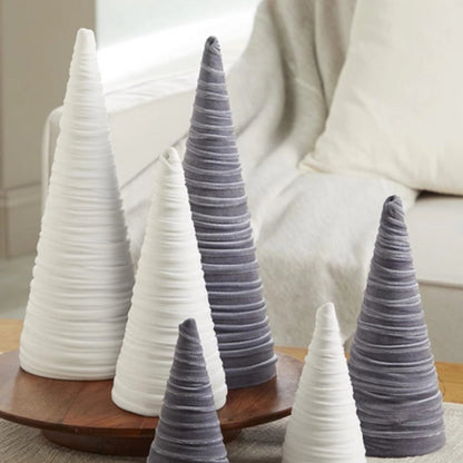 Velvet Cone Trees – Modern Holiday Mantel & Table Décor
