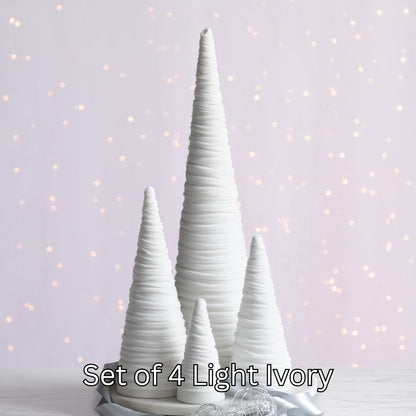 Velvet Cone Trees – Modern Holiday Mantel & Table Décor