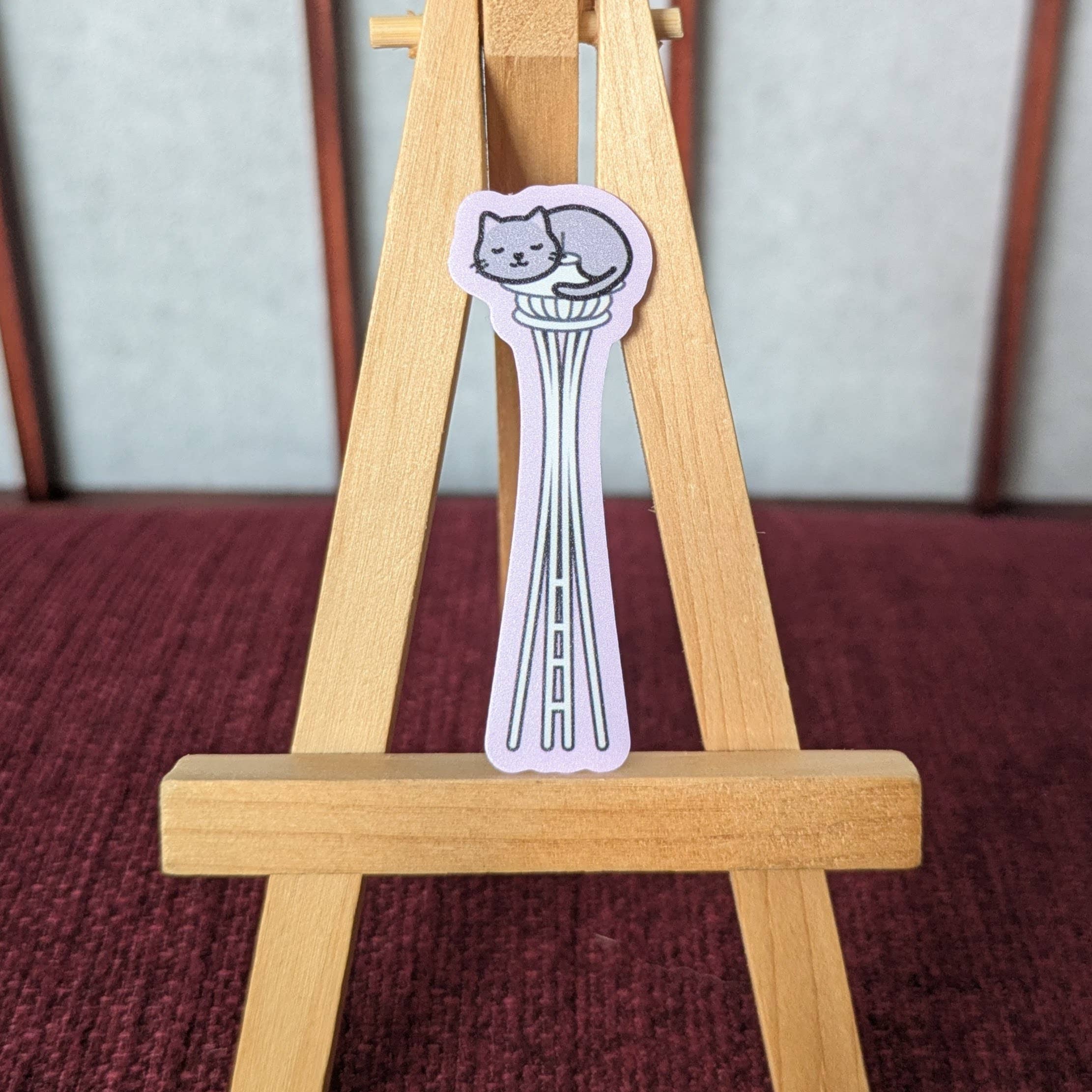 Cats on the Space Needle Seattle Vinyl Waterproof Sticker