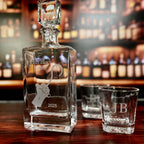 Personalized Glass Decanter, Engraved Glass Gift Set