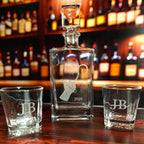 Personalized Glass Decanter, Engraved Glass Gift Set