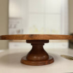 Personalized Wood Cake Stand – Custom Engraved Pedestal Platter