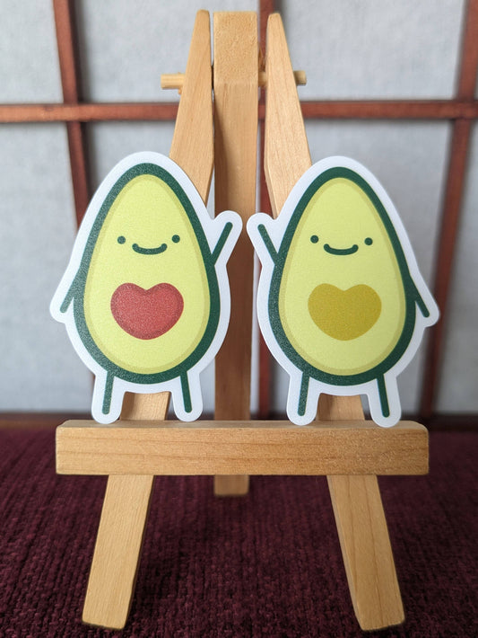 Matching avocado vinyl waterproof stickers: Brown avocado (left)