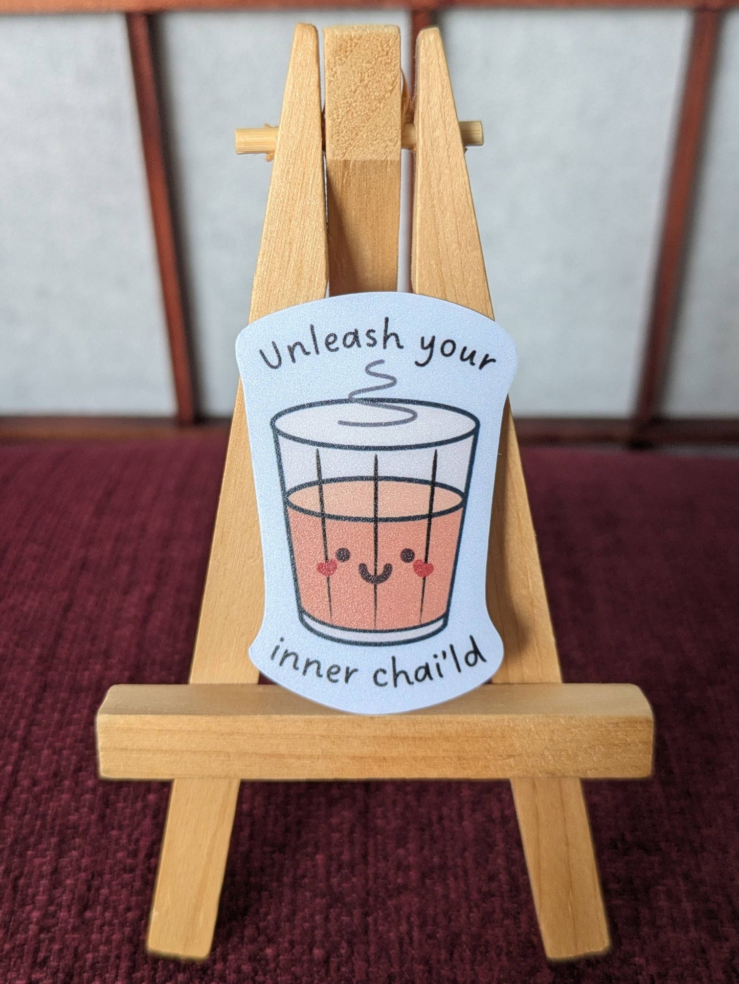 Unleash your inner child chai pun vinyl waterproof sticker