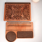 Book Rest and Page Holder - Wooden Book Valet Tray