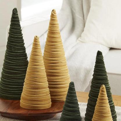Velvet Cone Trees – Modern Holiday Mantel & Table Décor
