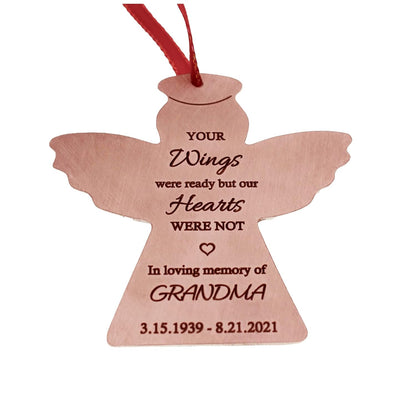 Engraved Custom Memorial Angel Ornament