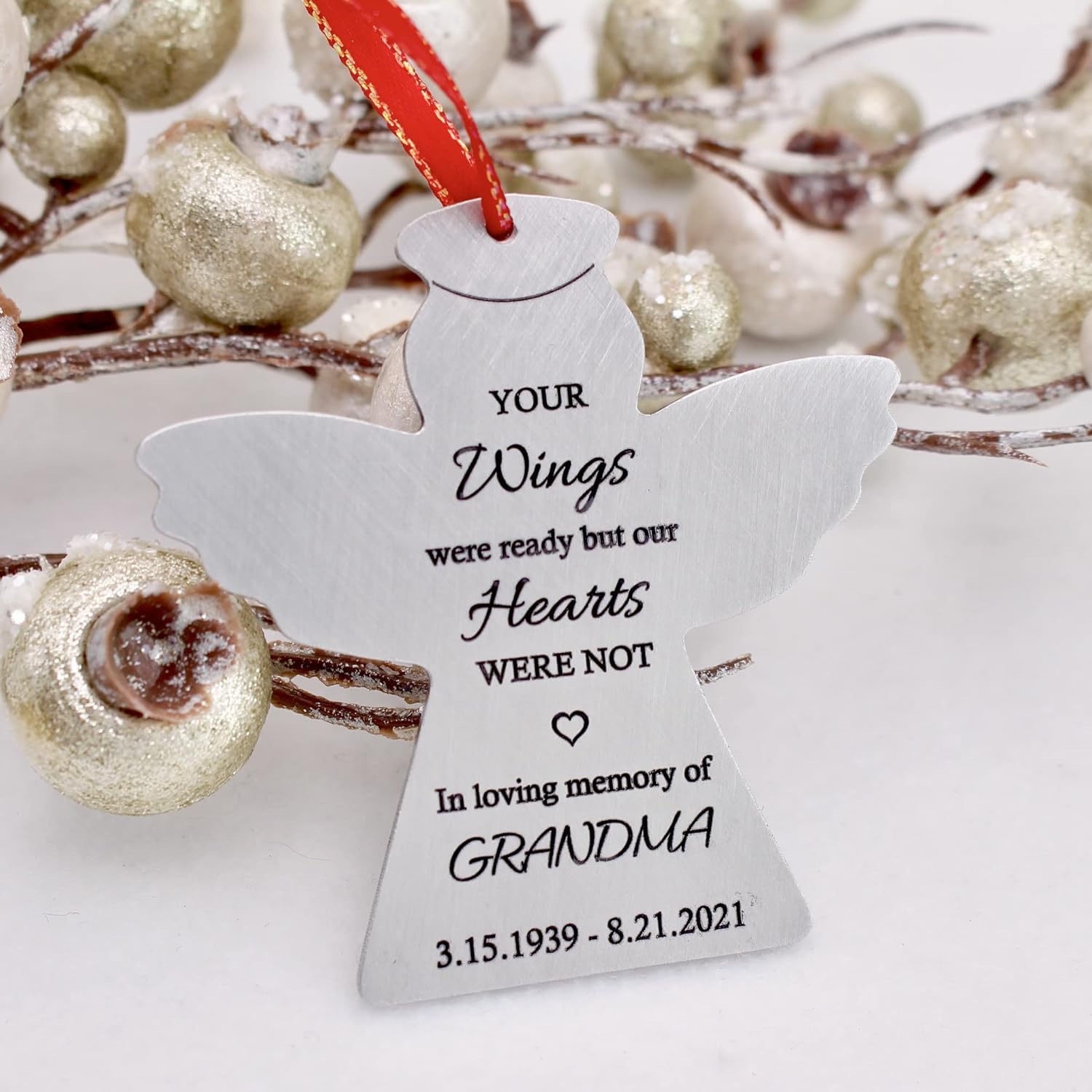 Engraved Custom Memorial Angel Ornament