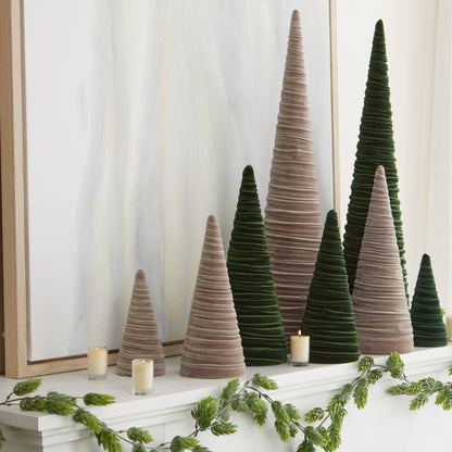 Velvet Cone Trees – Modern Holiday Mantel & Table Décor