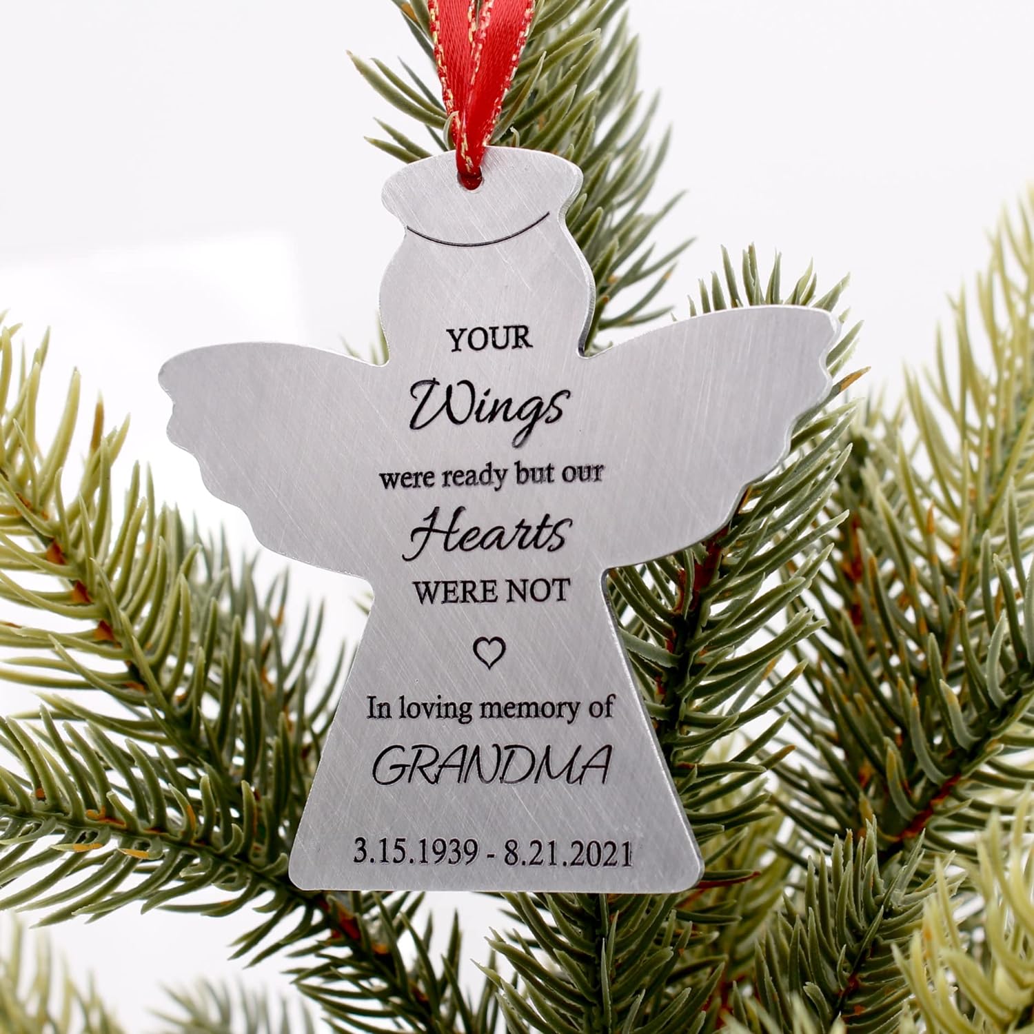 Engraved Custom Memorial Angel Ornament