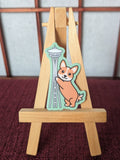 Corgi Seattle Space Needle vinyl waterproof sticker