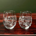 Custom Engraved Stemless Wine Glasses – 9 oz or 15 oz, Personalized with Text or Logo