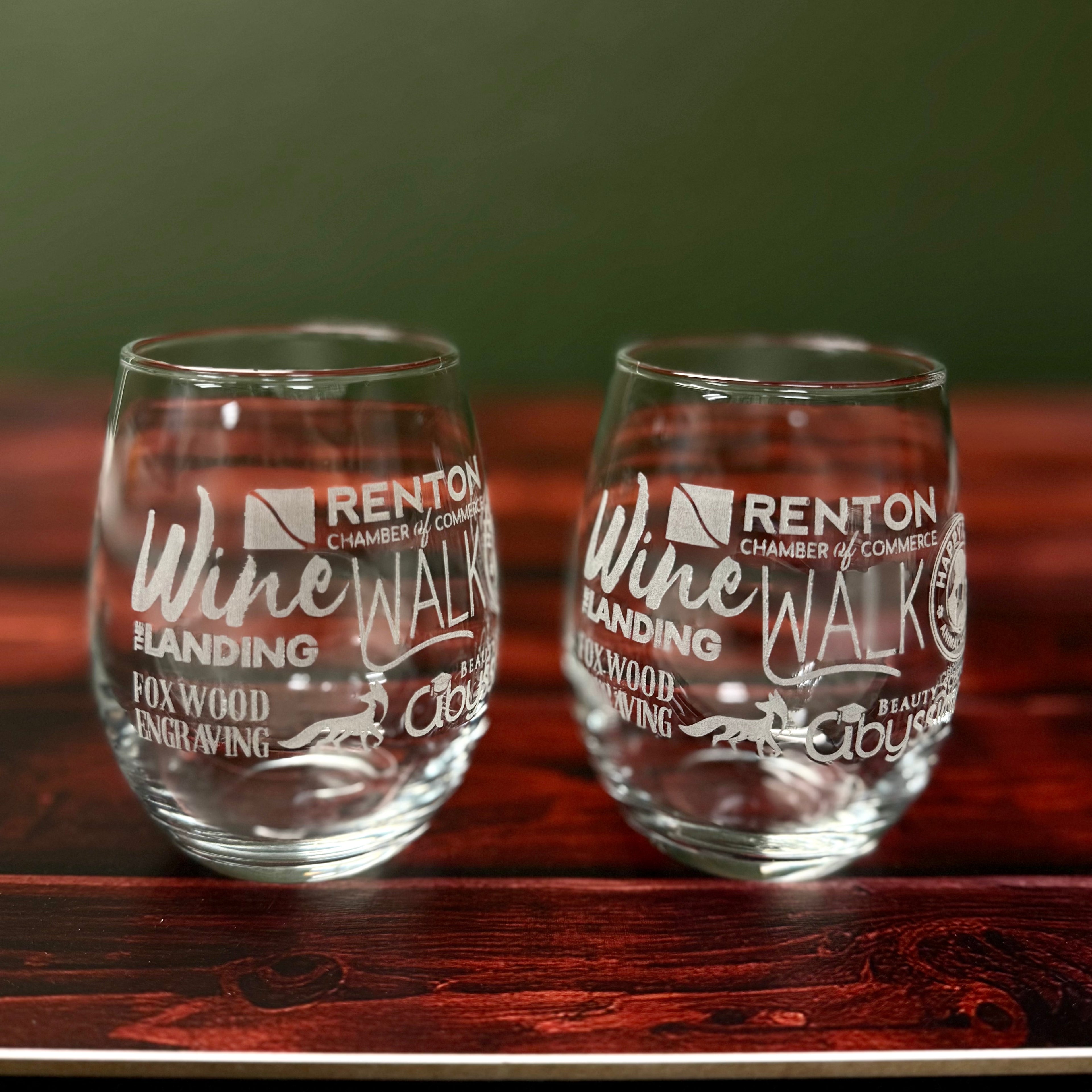 Custom Engraved Stemless Wine Glasses – 9 oz or 15 oz, Personalized with Text or Logo
