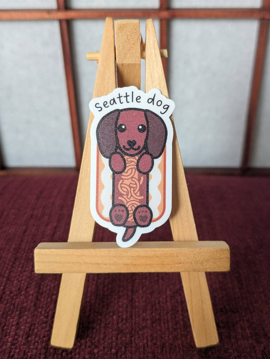 Seattle dog dachshund pun vinyl waterproof sticker