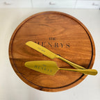 Custom Engraved Wedding Cake Server Set – Gold or Silver Finish