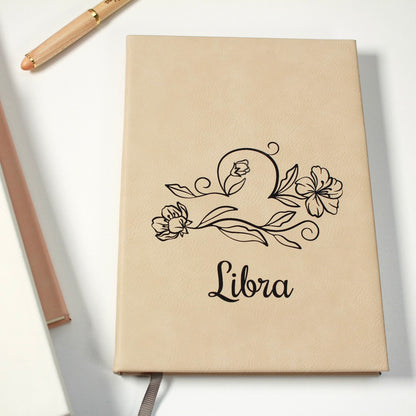 Personalized Zodiac Flower Journal – Laser Engraved Notebook