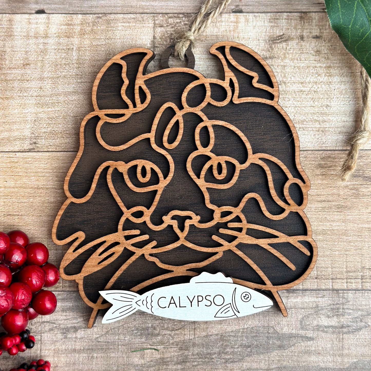 Personalized Cat Breed Ornament - Custom Wood Pet Keepsake