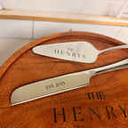 Custom Engraved Wedding Cake Server Set – Gold or Silver Finish