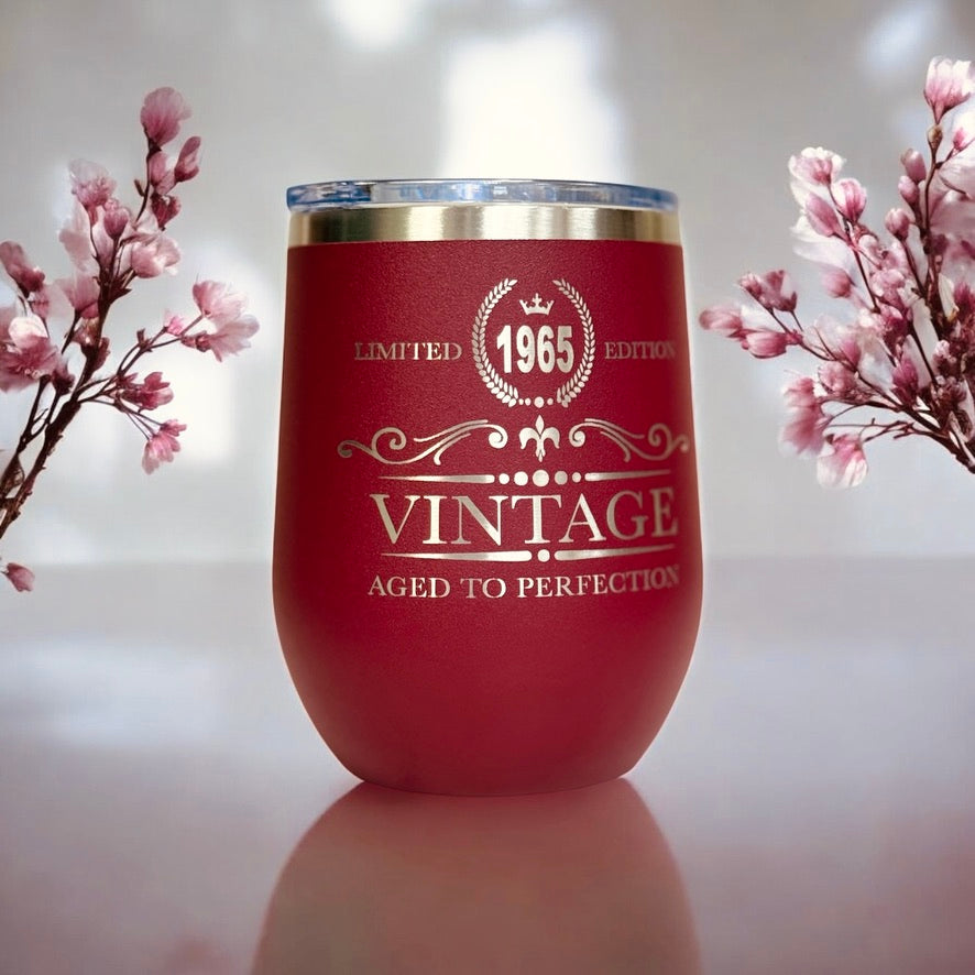 Vintage Aged To Perfection 12oz Wine Tumbler