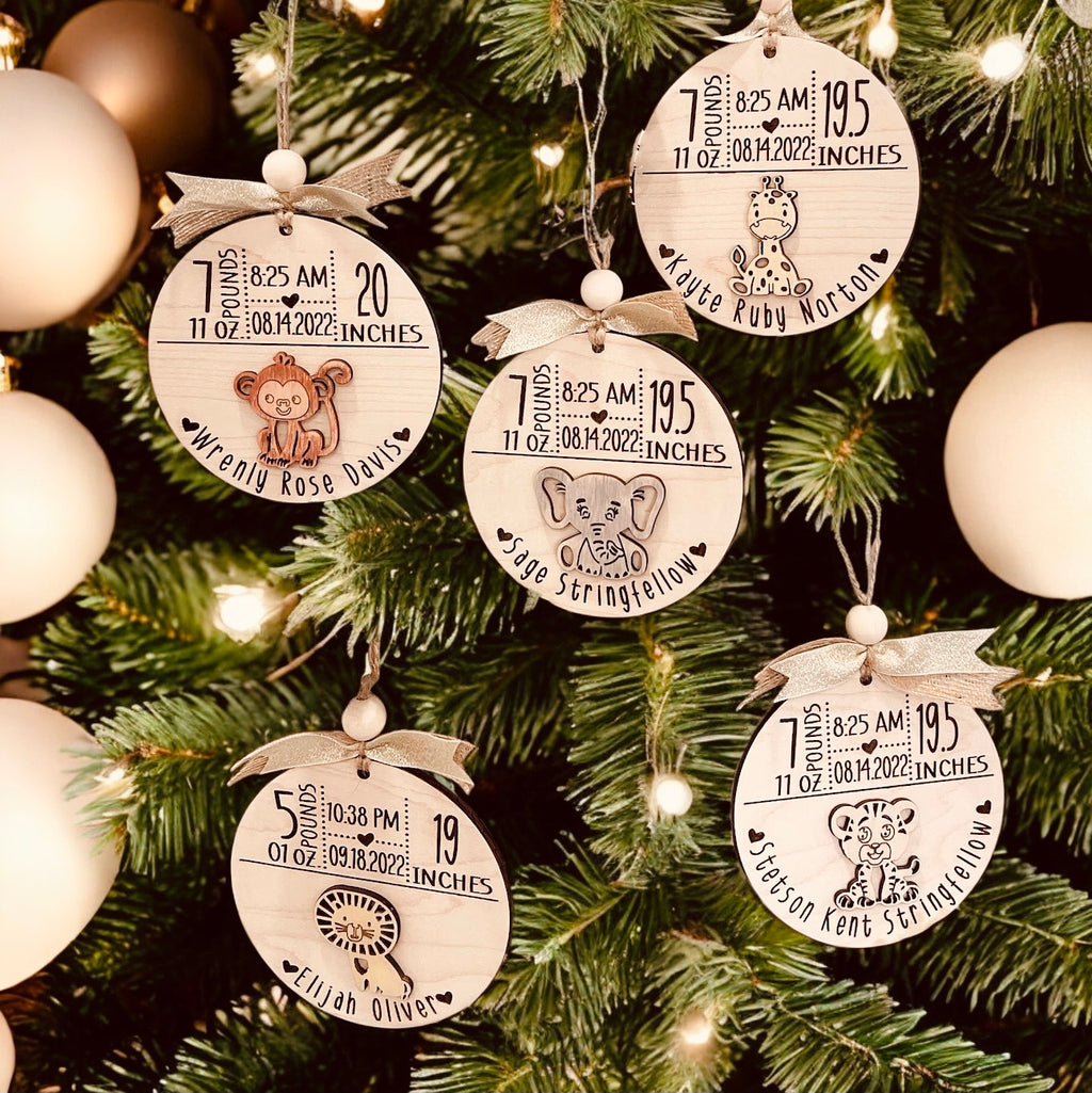 Baby's 1st Christmas Birth Stats Ornament