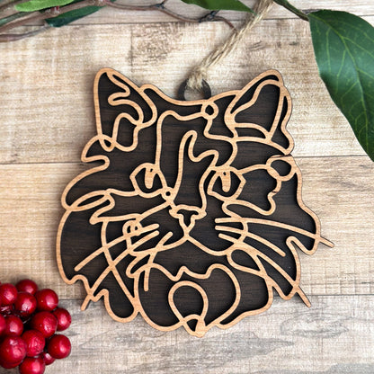 Personalized Cat Breed Ornament - Custom Wood Pet Keepsake