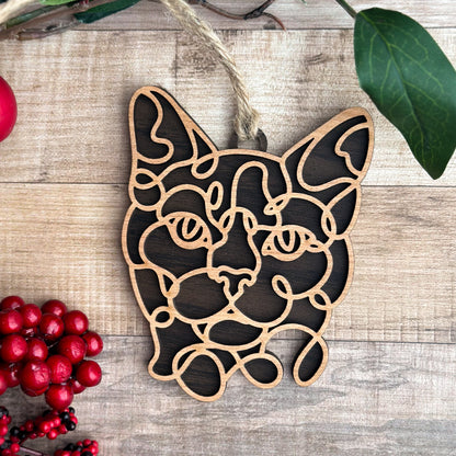 Personalized Cat Breed Ornament - Custom Wood Pet Keepsake