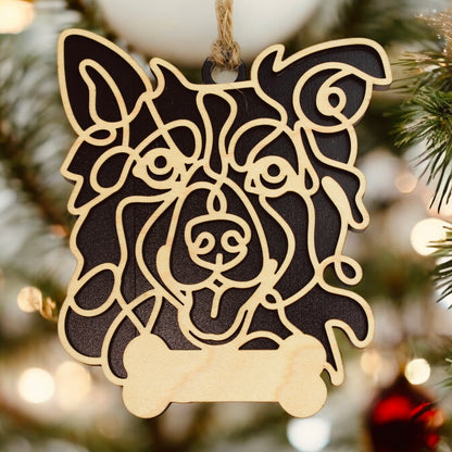 Border Collie Dog personalized dog breed ornament