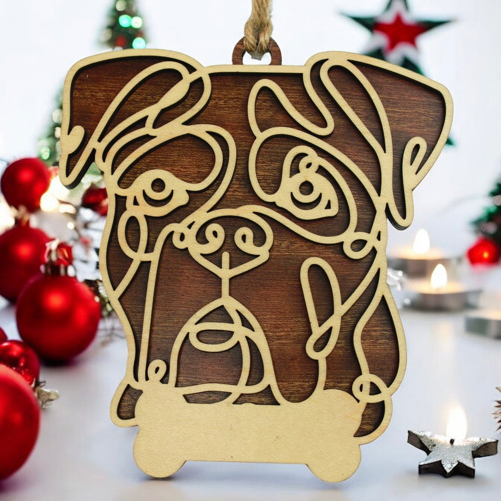 Boxer personalized dog breed ornament