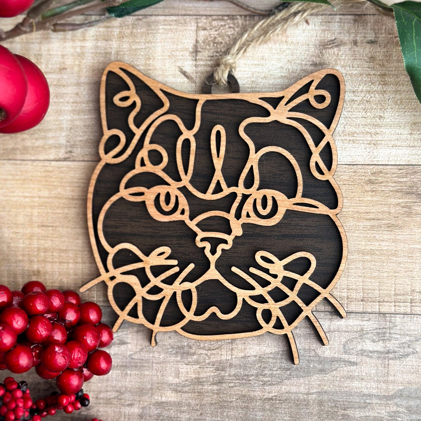 Personalized Cat Breed Ornament - Custom Wood Pet Keepsake