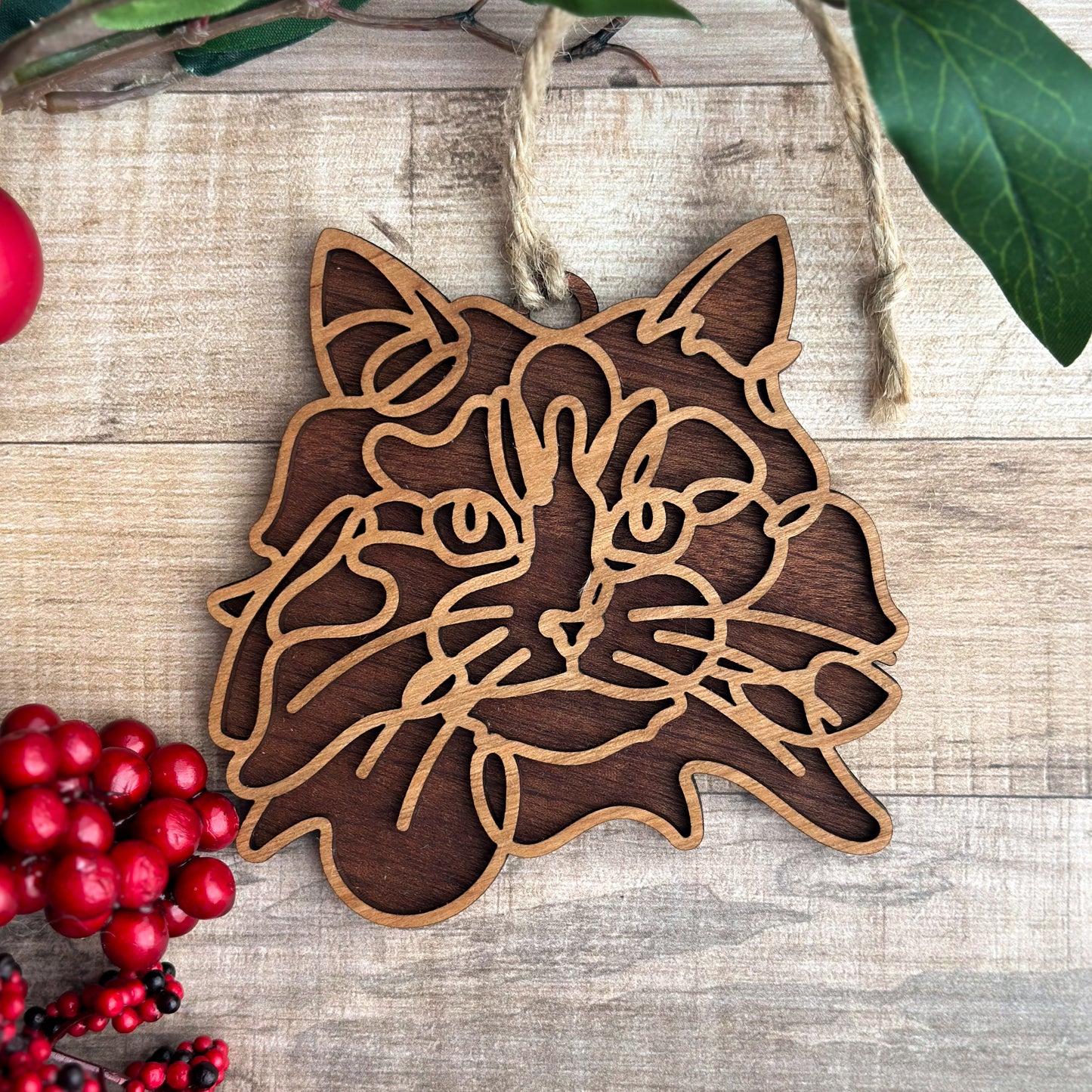 Personalized Cat Breed Ornament - Custom Wood Pet Keepsake