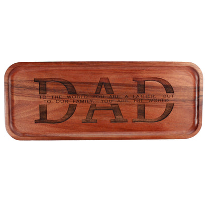 Acacia Wood Tray For Dad or Grandpa