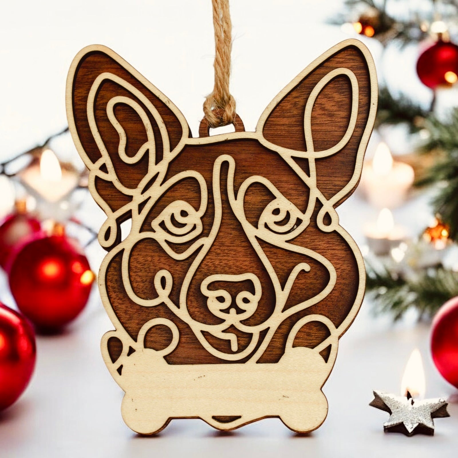 Corgi personalized dog breed ornament