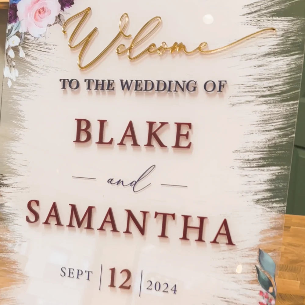 Custom Wedding Welcome Sign – Event Signage Design