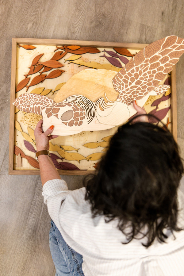 Handcrafted layered wood wall art demonstrating custom laser cutting and personalized craftsmanship at Foxwood Engraving.