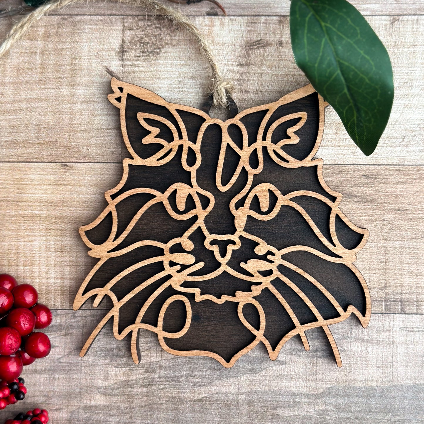 Personalized Cat Breed Ornament - Custom Wood Pet Keepsake