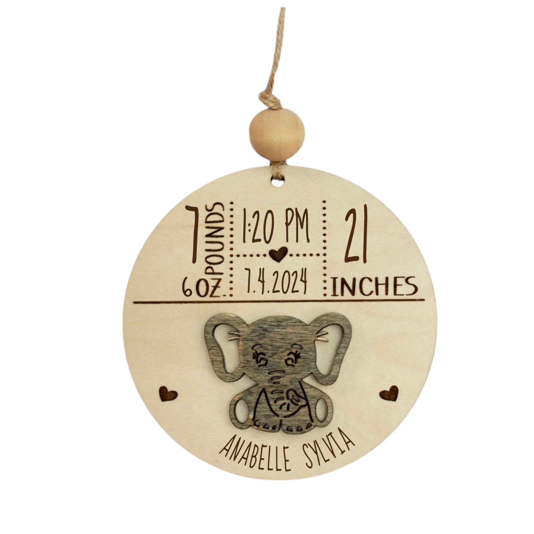 Baby's 1st Christmas Birth Stats Ornament