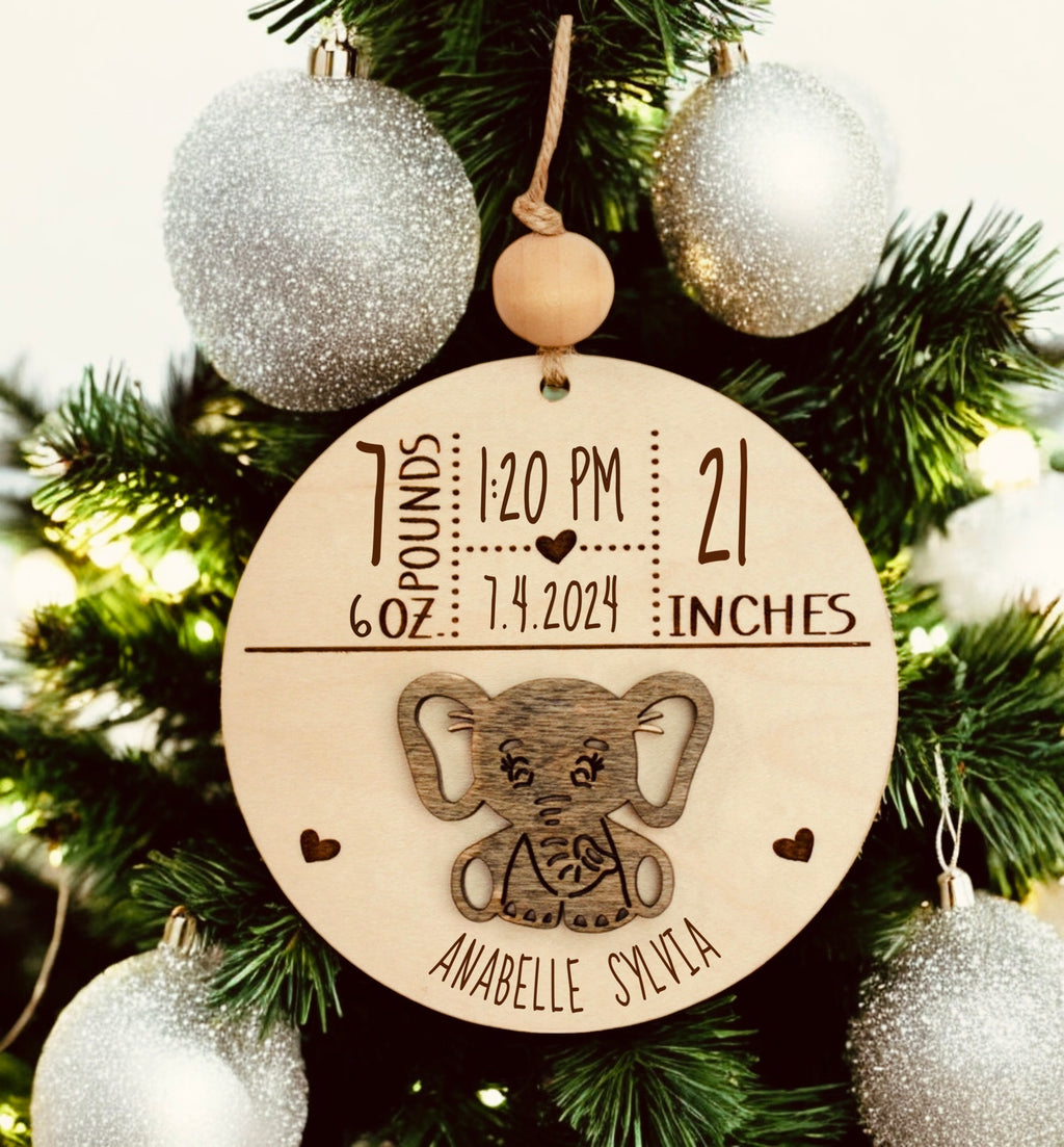 Baby's 1st Christmas Birth Stats Ornament